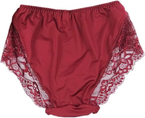 Lasricas Women's Plus Size Briefs Hi Cut Full Brief Panty Lace Trimmed Milk Protein Fiber Underwear in Saudi Arabia
