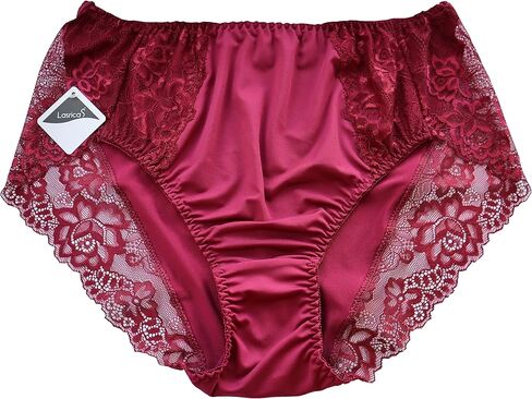 Lasricas Women's Plus Size Briefs Hi Cut Full Brief Panty Lace Trimmed Milk Protein Fiber Underwear in Saudi Arabia