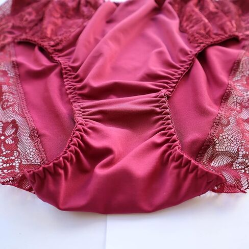 Lasricas Women's Plus Size Briefs Hi Cut Full Brief Panty Lace Trimmed Milk Protein Fiber Underwear in Saudi Arabia