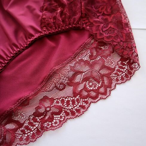 Lasricas Women's Plus Size Briefs Hi Cut Full Brief Panty Lace Trimmed Milk Protein Fiber Underwear in Saudi Arabia