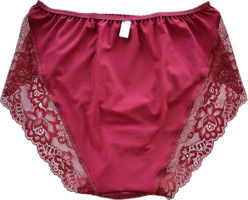 Lasricas Women's Plus Size Briefs Hi Cut Full Brief Panty Lace Trimmed Milk Protein Fiber Underwear in Saudi Arabia
