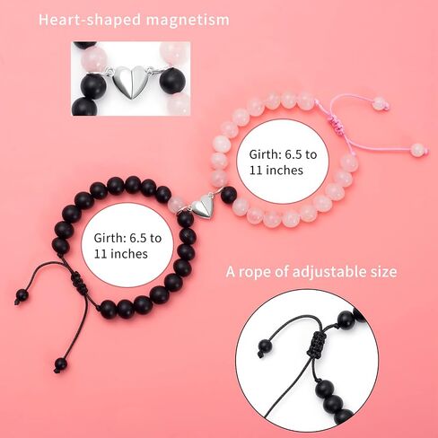 Magnetic Couple Bracelets King&Queen Crown Couple Bracelets His and Her Friendship 8mm Beads Bracelet in Saudi Arabia
