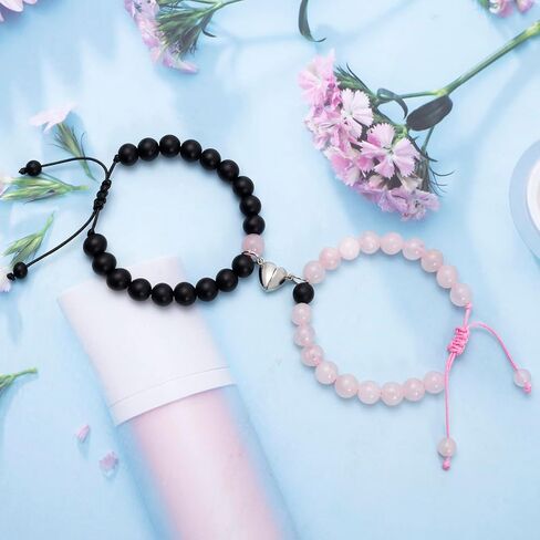 Magnetic Couple Bracelets King&Queen Crown Couple Bracelets His and Her Friendship 8mm Beads Bracelet in Saudi Arabia