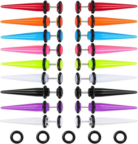 SENNI 9 pair Acrylic Fake Illusion Tunnel Cheater Stud Earrings Set Body Piercing Jewelry For men Women in Kuwait