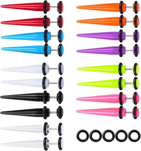 SENNI 9 pair Acrylic Fake Illusion Tunnel Cheater Stud Earrings Set Body Piercing Jewelry For men Women in Kuwait