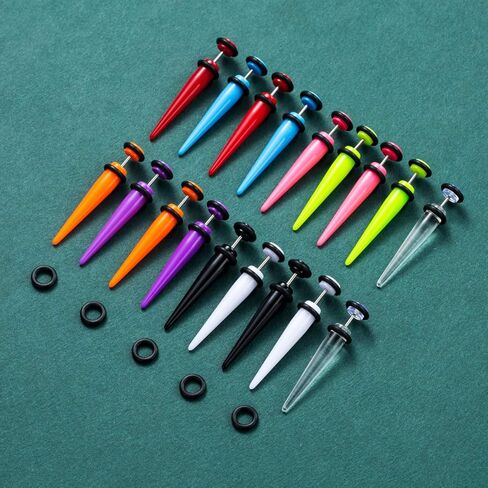 SENNI 9 pair Acrylic Fake Illusion Tunnel Cheater Stud Earrings Set Body Piercing Jewelry For men Women in Kuwait