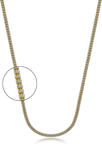 قلادة LoveBling من الذهب الأصفر عيار 10 قيراط بلونين بقطر 4 مم من قطع الماس مع قفل جراد البحر (متوفرة مقاس 18 بوصة - 30 بوصة) in Saudi Arabia