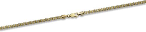 قلادة LoveBling من الذهب الأصفر عيار 10 قيراط بلونين بقطر 4 مم من قطع الماس مع قفل جراد البحر (متوفرة مقاس 18 بوصة - 30 بوصة) in Saudi Arabia