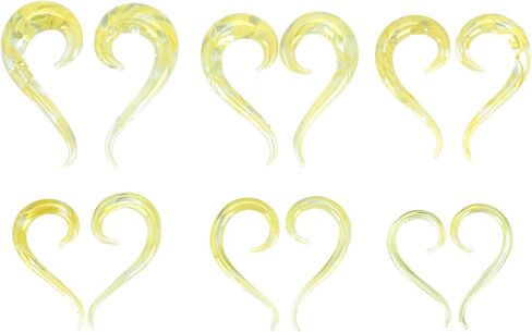 Longbeauty 2pcs Glass Ear Tapers Plugs Handmade Hanger Ear Gauges Spiral Snail Ear Stretchers Piercing Jewelry 8g-00g in Kuwait