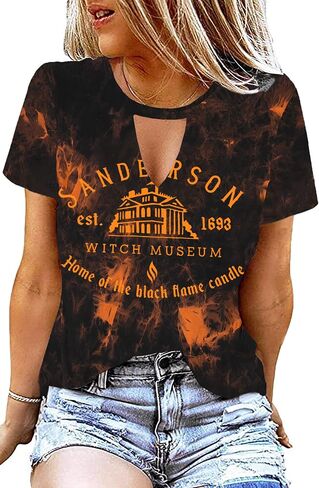 قميص الهالوين للنساء قمصان Hocus Pocus قمصان Sanderson Sisters أفلام مخيفة تي شيرت فرقة الرعب تي شيرت in Kuwait