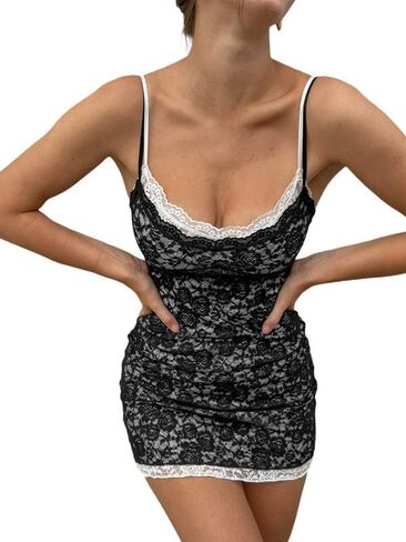 Women Summer Spaghetti Strap Mini Dress Sexy V Neck Backless A Line Short Dress Casual Sleeveless Floral Cami Dress in Saudi Arabia