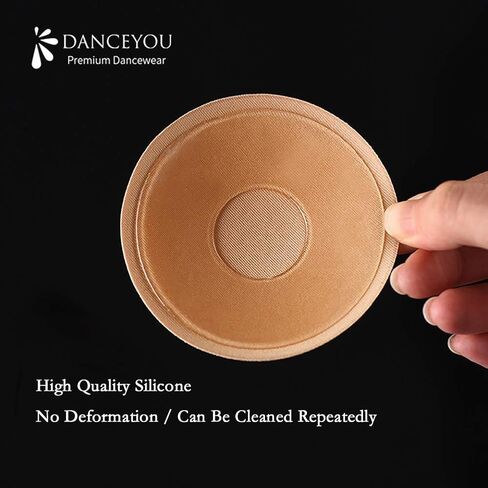 DANCEYOU أغطية الحلمات للراقصة قابلة لإعادة الاستخدام ذاتية اللصق قابلة للتنفس حمالة صدر مستديرة من السيليكون بدون حلمات فطائر اللحم in Kuwait