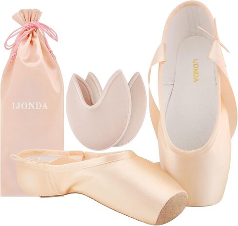 IJONDA Pointe Shoes for Women, Professional Performance Grade Ballet Shoes, Girls Flats Dance Slippers in Kuwait