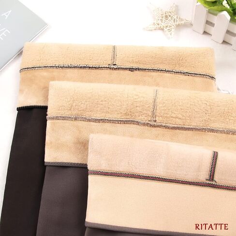 Ritatte جوارب طويلة مبطنة بالصوف السميك للنساء، جوارب طويلة شفافة دافئة وهمية، سراويل ضيقة شفافة وقابلة للتمدد عالية الخصر in Saudi Arabia