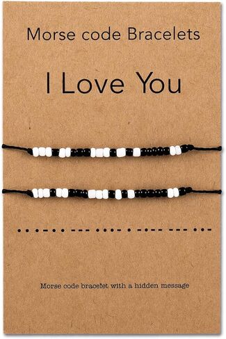 BMMYE 2pcs Morse Code Bracelets Couple Bracelets Handmade Boyfriend Girlfriend Jewelry Pulseras para Parejas in Saudi Arabia