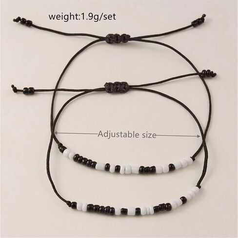 BMMYE 2pcs Morse Code Bracelets Couple Bracelets Handmade Boyfriend Girlfriend Jewelry Pulseras para Parejas in Saudi Arabia