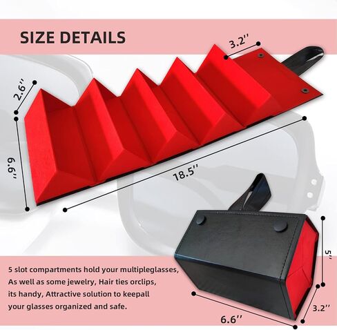 Nelonis Sunglasses Organizer Case 5 Slots Multiple Pairs PU Leather Travel Sunglasses EyeGlass Case Storage Holder for Women in Saudi Arabia