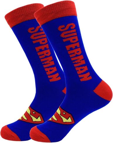 بويلي جوارب بتصميم الابطال الخارقين للرجال من 5 ازواج من القطن المجنون الملون المضحك لشخصيات الزفاف 10-13، متعددة الالوان، مقاس واحد, متعدد الألوان, مقاس واحد in Kuwait