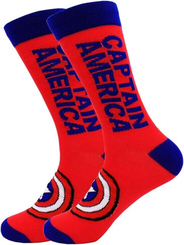 بويلي جوارب بتصميم الابطال الخارقين للرجال من 5 ازواج من القطن المجنون الملون المضحك لشخصيات الزفاف 10-13، متعددة الالوان، مقاس واحد, متعدد الألوان, مقاس واحد in Kuwait