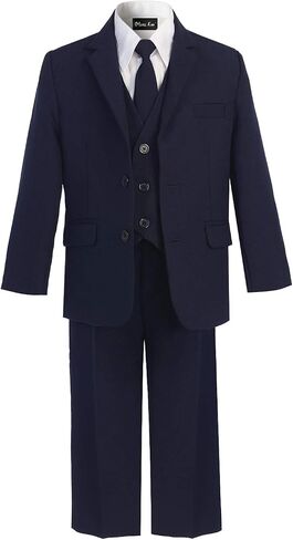 OLIVIA KOO Boys Solid 5-Piece Formal Suit Set with Matching Neck Tie… in Saudi Arabia