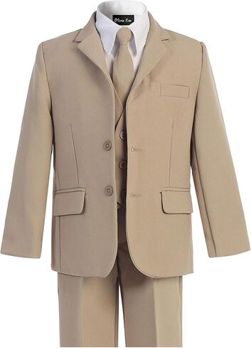 OLIVIA KOO Boys Solid 5-Piece Formal Suit Set with Matching Neck Tie… in Saudi Arabia