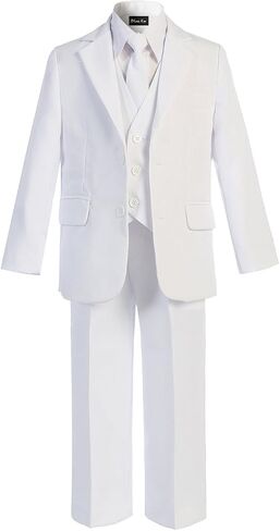 OLIVIA KOO Boys Solid 5-Piece Formal Suit Set with Matching Neck Tie… in Saudi Arabia