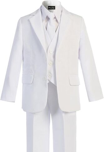 OLIVIA KOO Boys Solid 5-Piece Formal Suit Set with Matching Neck Tie… in Saudi Arabia