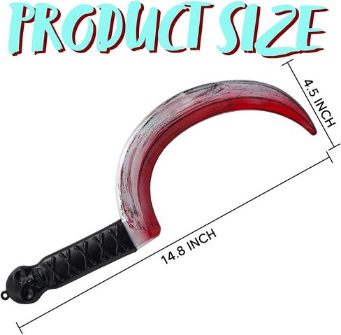Spooktacular Creations Halloween Fake Sickle Plastic Sickle Weapon Toy Sickle Prop Fake Sickle Grim Scythe Weapons for Halloween Costume Accessories, Zombie Costume in Saudi Arabia