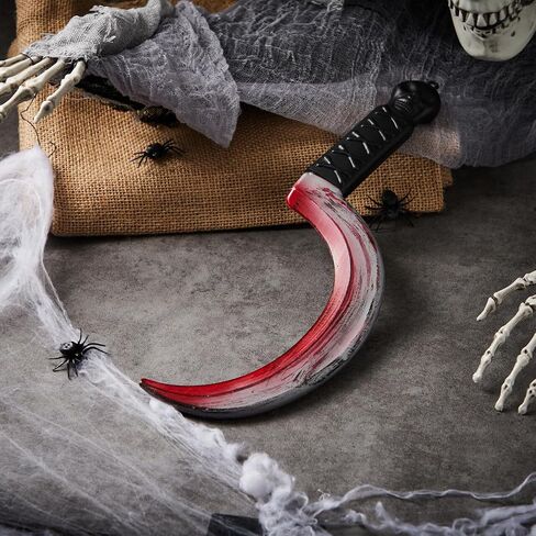 Spooktacular Creations Halloween Fake Sickle Plastic Sickle Weapon Toy Sickle Prop Fake Sickle Grim Scythe Weapons for Halloween Costume Accessories, Zombie Costume in Saudi Arabia