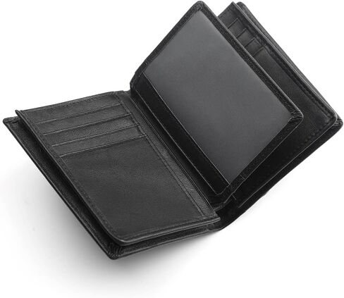 محفظة جلدية ذات سعة كبيرة RFID من Guarditude Mans تحتوي على نافذة لبطاقة الهوية و15 فتحة لبطاقات الائتمان، هدية للرجال, أسود in Saudi Arabia