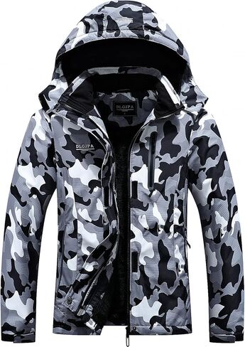 DLGJPA Women's Mountain Waterproof Ski Jacket Hooded Windbreakers Windproof Raincoat Winter Warm Snow Coat in Kuwait