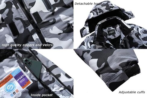 DLGJPA Women's Mountain Waterproof Ski Jacket Hooded Windbreakers Windproof Raincoat Winter Warm Snow Coat in Kuwait