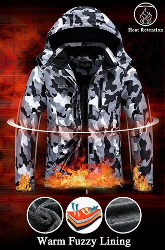 DLGJPA Women's Mountain Waterproof Ski Jacket Hooded Windbreakers Windproof Raincoat Winter Warm Snow Coat in Kuwait