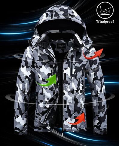 DLGJPA Women's Mountain Waterproof Ski Jacket Hooded Windbreakers Windproof Raincoat Winter Warm Snow Coat in Kuwait