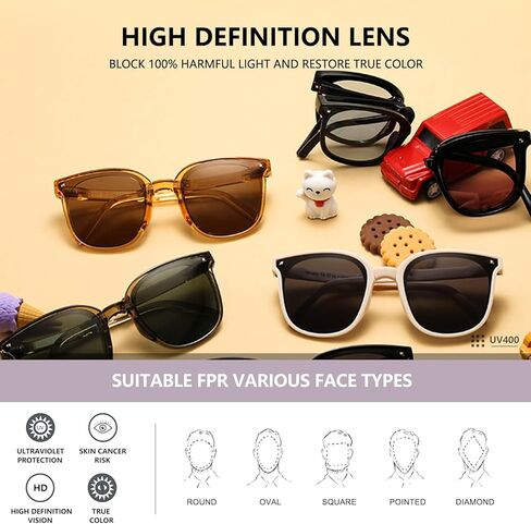 نظارات شمسية مستقطبة قابلة للطي من WMAO للبنات والأولاد 100% حماية من الأشعة فوق البنفسجية بإطار TR90 لطيف AM036 in Kuwait