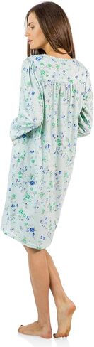 Casual Nights Women's Cotton Blend Long Sleeve Nightgown | Henley Nightshirt in Kuwait