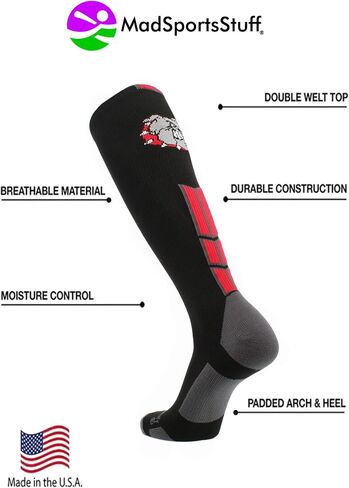 MadSportsStuff Bulldog Logo Over the Calf Socks in Saudi Arabia