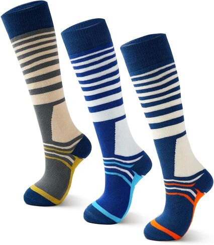 Lollisy Boys Ski Socks Kids Winter Warm Socks for Boys Girls Thick Thermal Skating Snowboarding Snow Socks 3 Pack in Kuwait