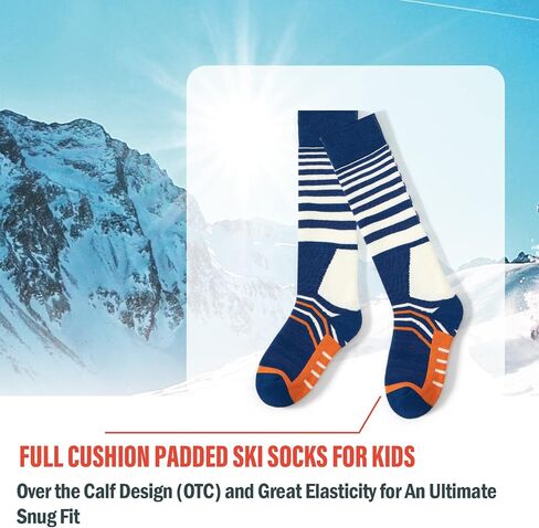 Lollisy Boys Ski Socks Kids Winter Warm Socks for Boys Girls Thick Thermal Skating Snowboarding Snow Socks 3 Pack in Kuwait