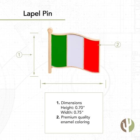 إيطاليا دولة المينا مصنوعة من المعدن تذكارية قبعة الرجال النساء الوطنية الإيطالية (علم مموج دبوس التلبيب) in Saudi Arabia