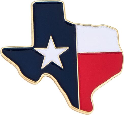 Texas TX State Lapel Pin Enamel Made of Metal Souvenir Hat Men Women Patriotic Texan (Flag Inside Border Pin) in Saudi Arabia