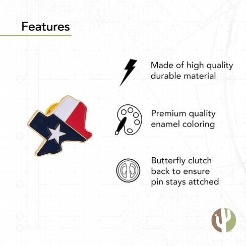 Texas TX State Lapel Pin Enamel Made of Metal Souvenir Hat Men Women Patriotic Texan (Flag Inside Border Pin) in Saudi Arabia