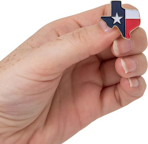 Texas TX State Lapel Pin Enamel Made of Metal Souvenir Hat Men Women Patriotic Texan (Flag Inside Border Pin) in Saudi Arabia