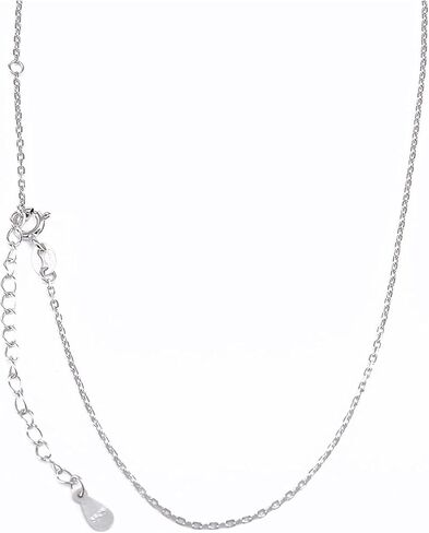 قلادة من الفضة الاسترليني 925 1 مم سلسلة كابل مشبك الربيع قابل للتعديل 15 بوصة - 18 بوصة in Kuwait