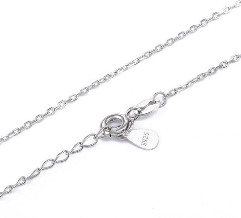 قلادة من الفضة الاسترليني 925 1 مم سلسلة كابل مشبك الربيع قابل للتعديل 15 بوصة - 18 بوصة in Kuwait