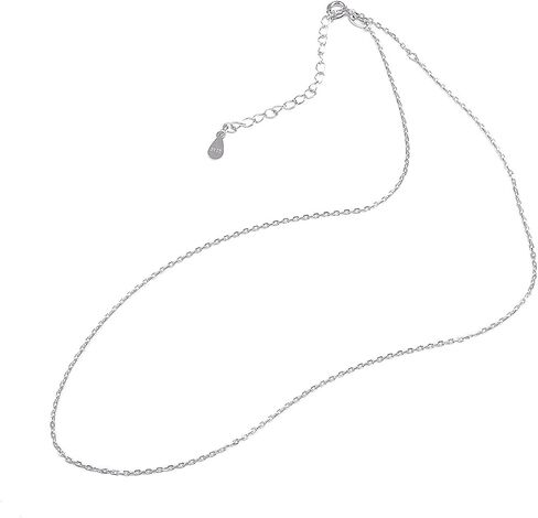 قلادة من الفضة الاسترليني 925 1 مم سلسلة كابل مشبك الربيع قابل للتعديل 15 بوصة - 18 بوصة in Kuwait