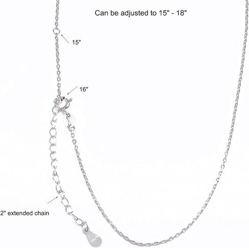 قلادة من الفضة الاسترليني 925 1 مم سلسلة كابل مشبك الربيع قابل للتعديل 15 بوصة - 18 بوصة in Kuwait