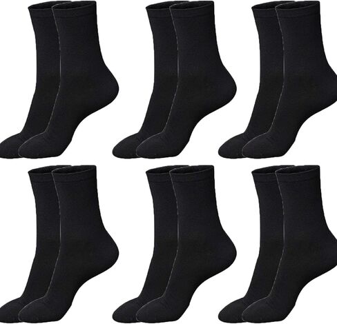 6/12 زوجًا من الجوارب النسائية السوداء مقاس 7-9 جوارب نسائية سوداء خفيفة الوزن من القطن الناعم ورقيقة وغير رسمية للأعمال in Kuwait