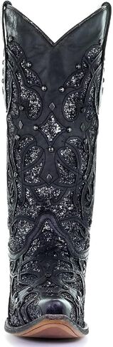 CORRAL Brown Glitter Inlay & Studs Womens Snip Toe Western Boots C3331 in Kuwait