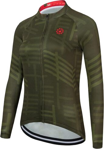 GCRFL Women's Cycling Jersey Long Sleeve Biking Shirt with 3 Rear Pockets Breathable Quick Dry Bicycle Jersey in Kuwait